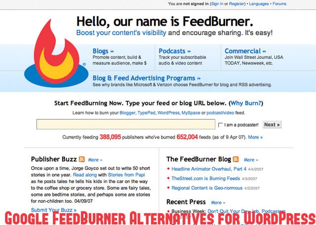 Google FeedBurner Alternatives