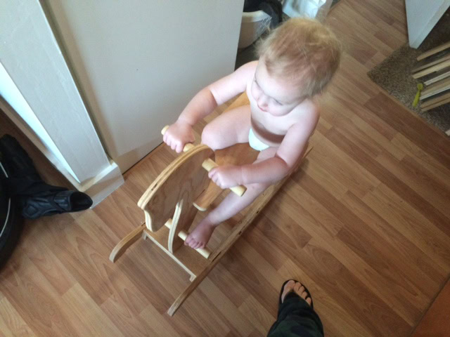 Still rocking her horse that dad and her made!