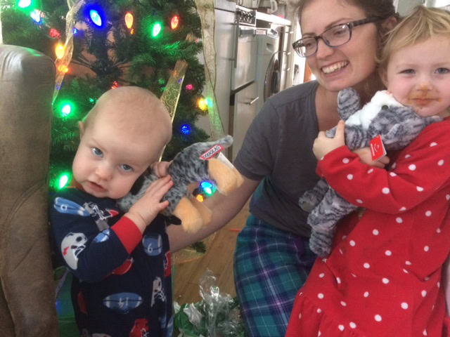 Hazel and Miles picked out stuffed animals to give each other