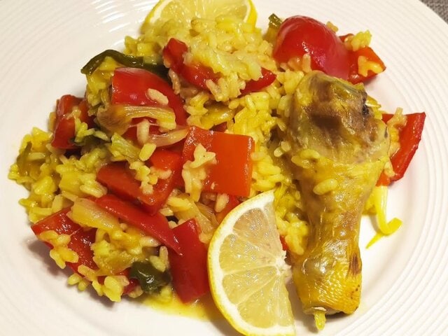 photo de Riz aux poivrons rouges et au poulet