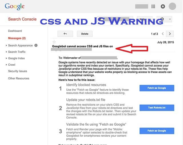 Googlebot Cannot Access CSS & JS