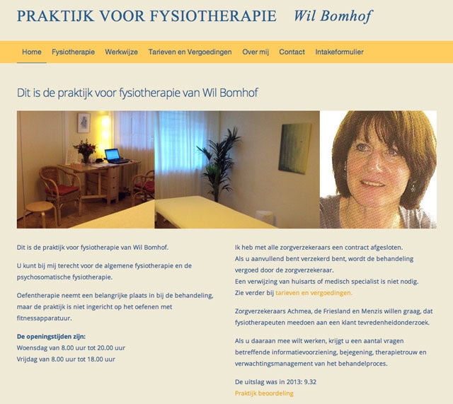 Fysiotherapie website