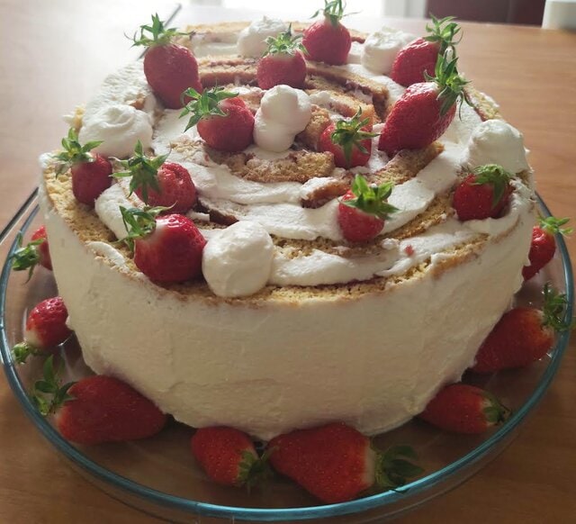 photo de Gâteau spirale aux fraises