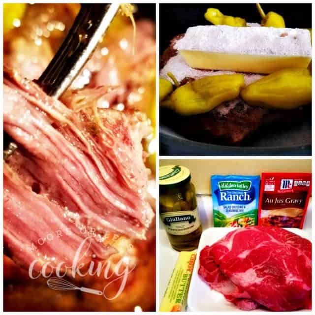 collage of roast Slow Cooker Mississippi Pot Roast