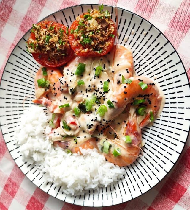 photo de Crevettes aux oignons nouveaux