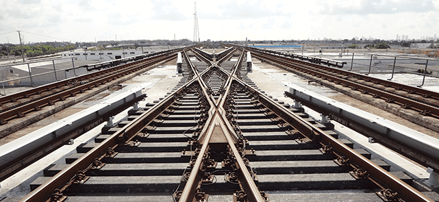 These railroad ties near Miami are made from 100 per cent recycled plastic