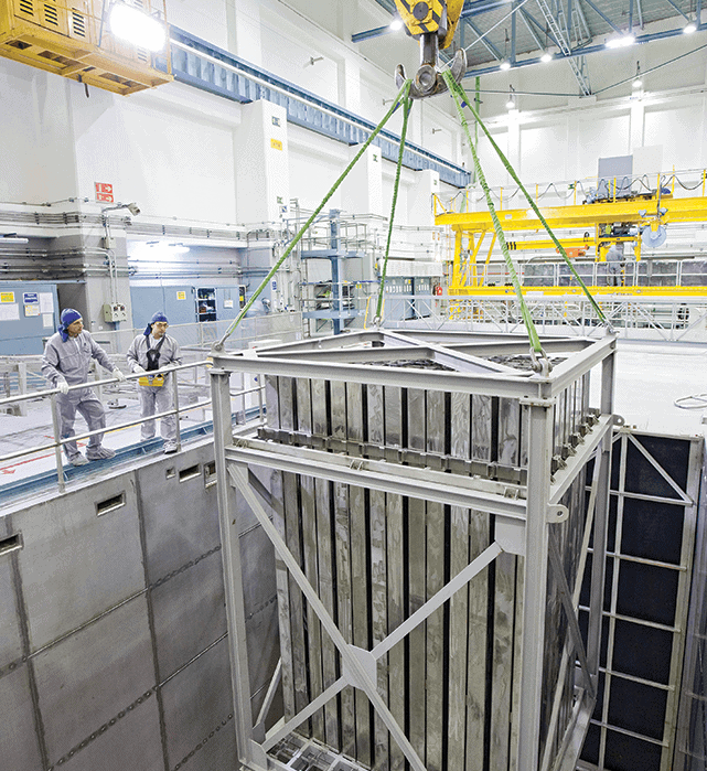 Equipment is moved at Spain's recently closed Santa Maria de Garona nuclear power plant