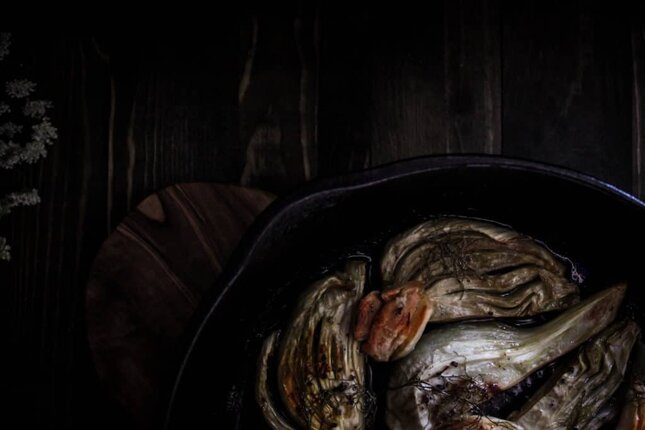 saffron and garlic braised fennel bulb