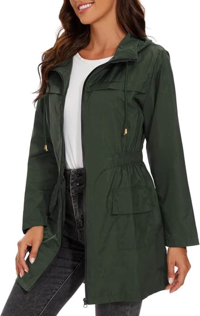 dark green women's windbreaker