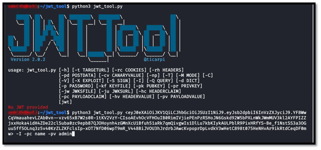 JWT TOOL PAYLOAD FOR SIGNATURE NOT CHECKED