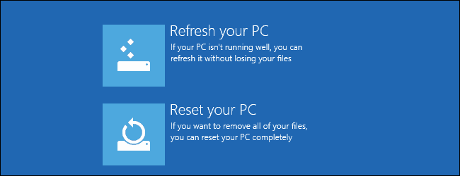 Refresh or reset your computer