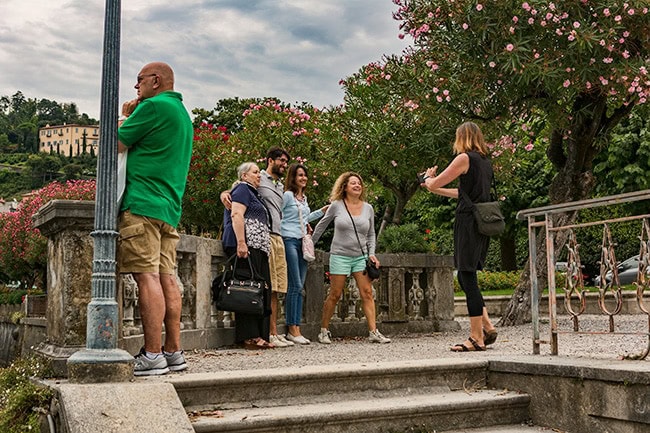 Tourist took a picture of a tourist taking a picture of tourists