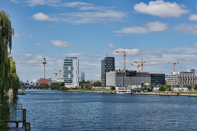 At the Spree with the TV Tower in the Back