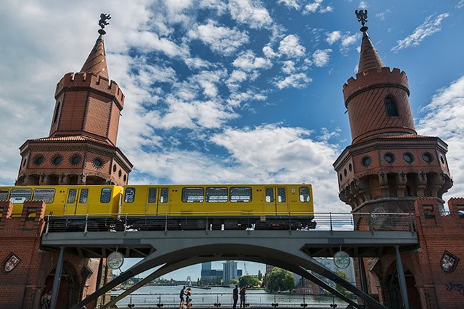 A Subway crosses the Oberbaumbrücke Berlin