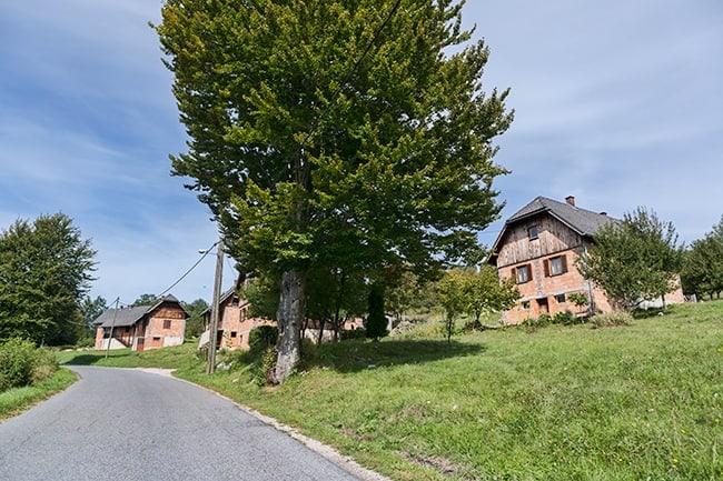 Houses in Poljanak - looks a bit like Black Forrest style