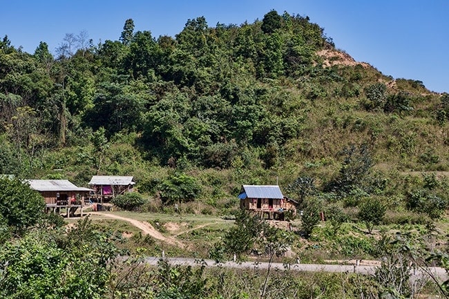 Small village next to the street