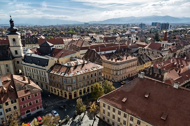 View from the Sibiu Lutheran Cathedral