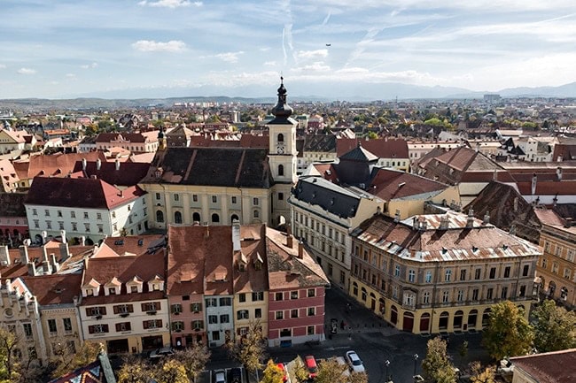 View from the Sibiu Lutheran Cathedral