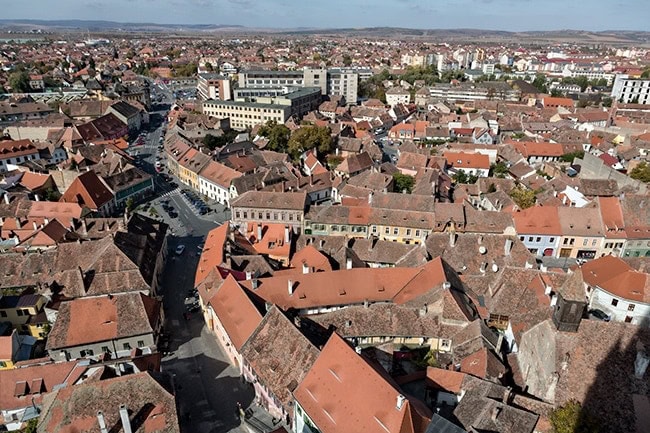 View from the Sibiu Lutheran Cathedral