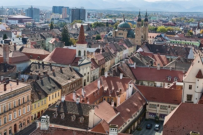 View from the Sibiu Lutheran Cathedral