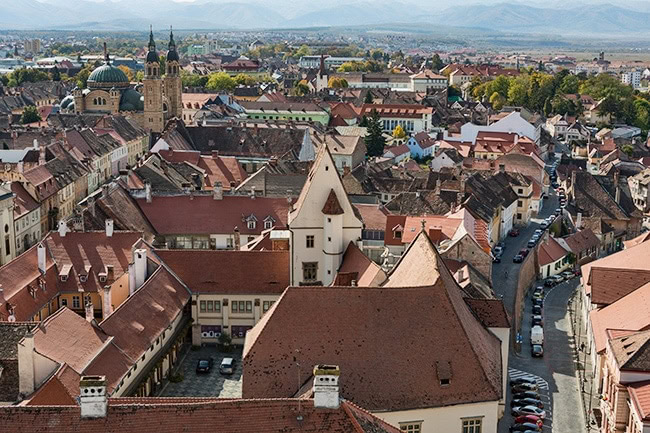 View from the Sibiu Lutheran Cathedral