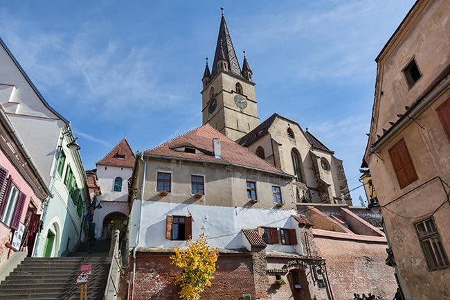 The view up to the Lutheran Cathedral of Saint Mary