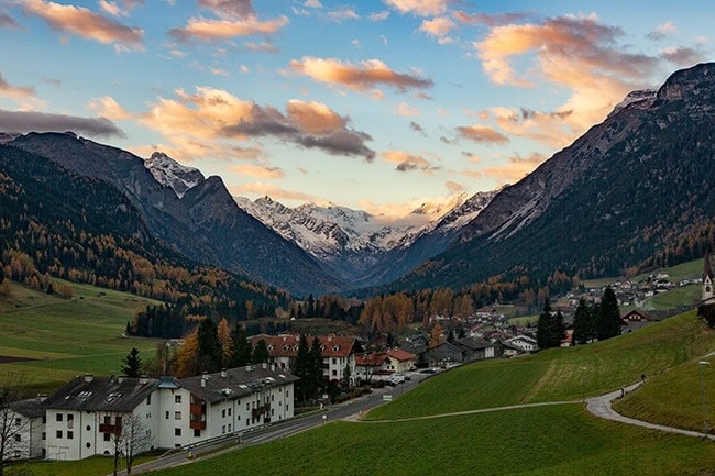 View from the hotel in Trins in the morning