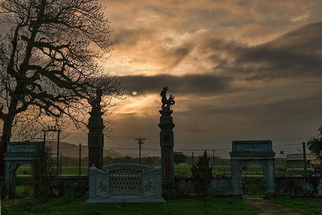 Sunset at the temple