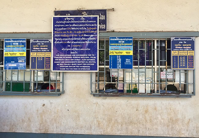 Vientiane bus station ticke counter