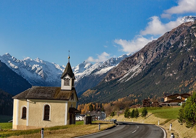 On the way out of Trins - looking back