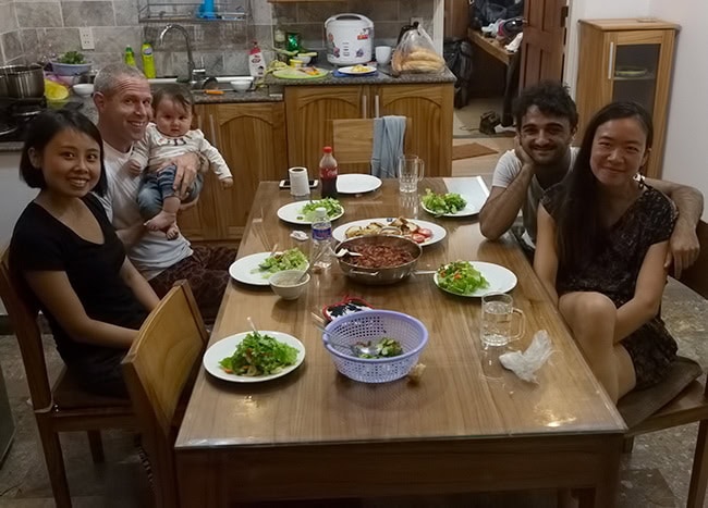 The gang in the Kitchen