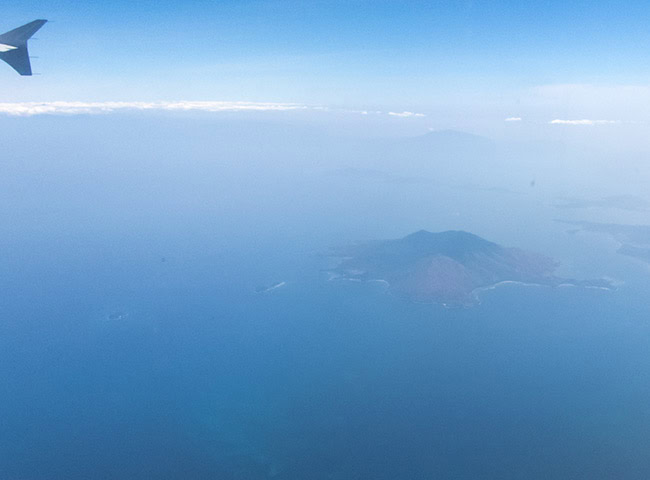 In the air - close to Manila