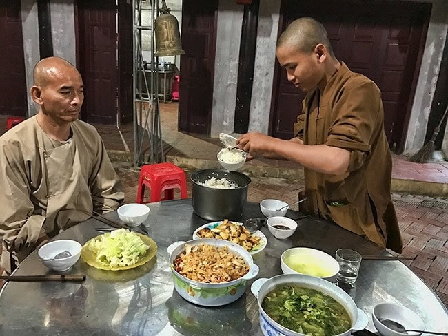 Dinner at the temple