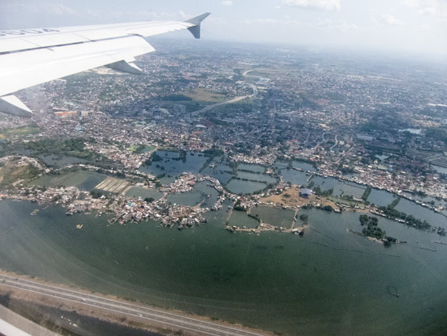 In the air - close to Manila