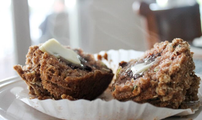 Zucchini Chocolate Chunk Muffins