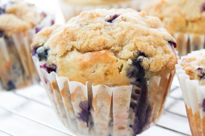 Blueberry Banana Streusel Muffins - A perfect breakfast treat using your fresh blueberries!