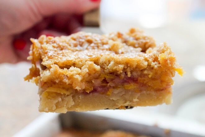 Spiralized Peach Pie Bars