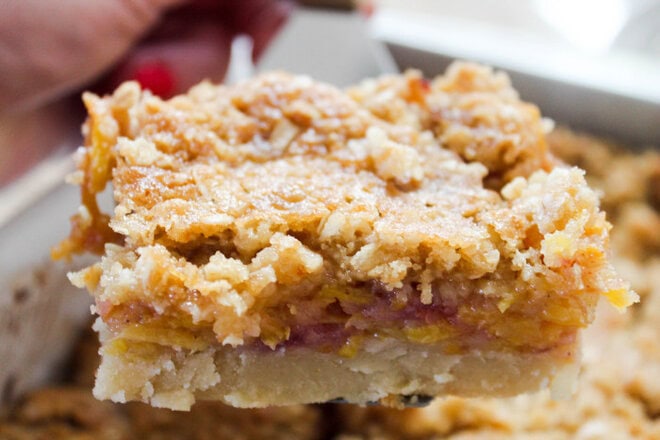 Spiralized Peach Pie Bars