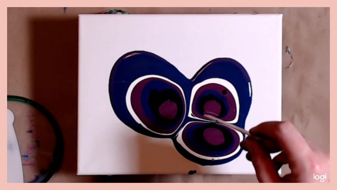 Puddle Pour Painting in Progress