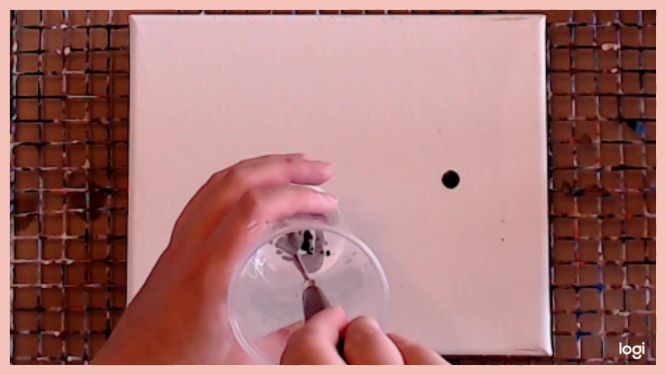 flip-cup moon painting in progress