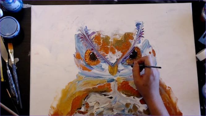 adding facial features to your owl painting