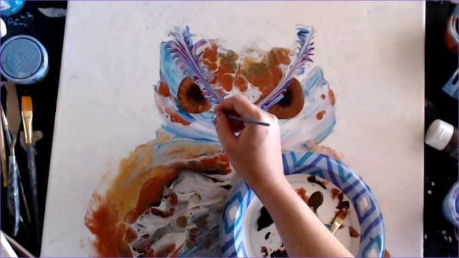 adding facial features to your owl painting