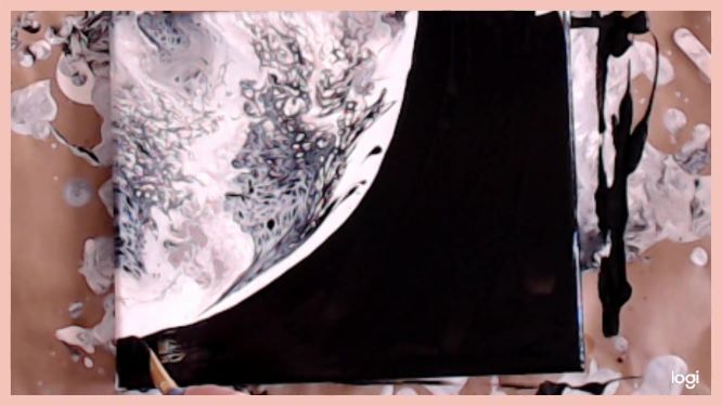 swipe moon painting in progress