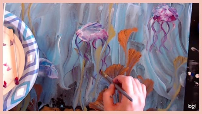 add some jellyfish to your underwaterpainting with a brush