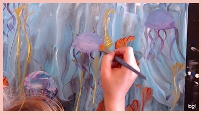 add some jellyfish to your underwaterpainting with a brush