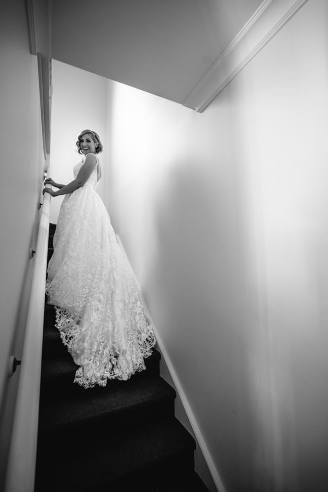 bride on stairs