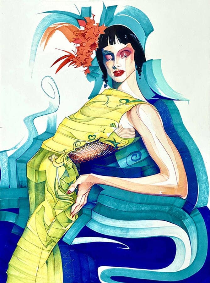 Sid Daniels - Figurative Fashion Drawing - 1