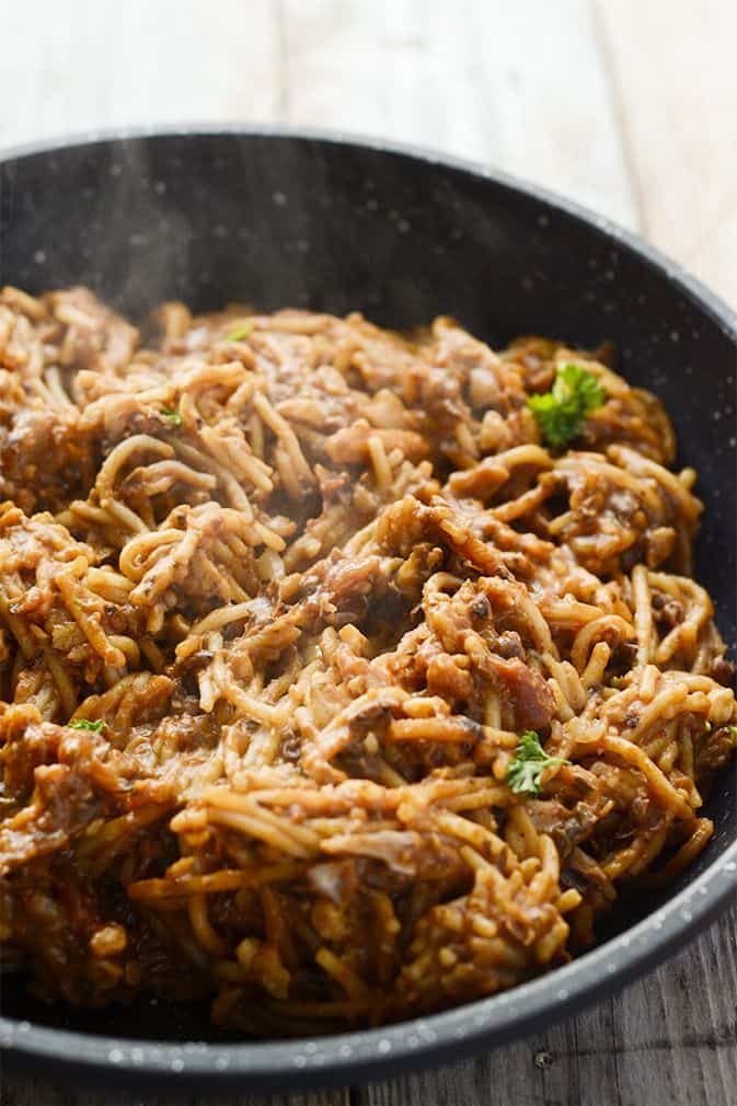 Vegan One Pot Taco Spaghetti