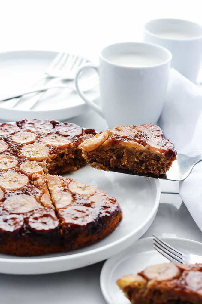 Banana Upside Down Cake (Gluten-Free Vegan)