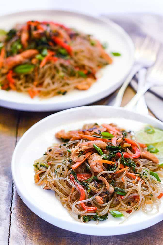 Japchae (Korean Stir Fried Noodles)